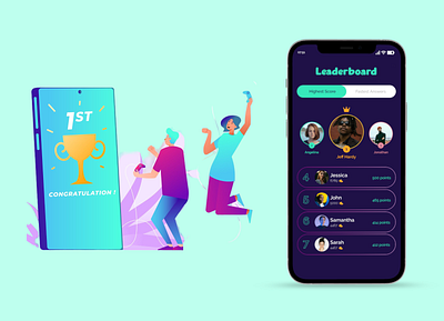 Daily UI #019 - Game Leaderboard 019 app design branding daily ui daily ui challenge design figma first shot game leaderboard leaderboard trivia game trivia quiz game leaderboard ui ui design