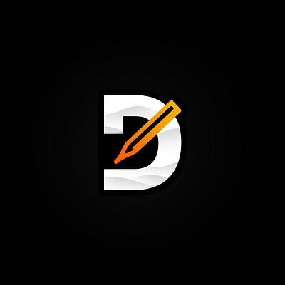Profile Logo clean design designer logo modern orange pen profile