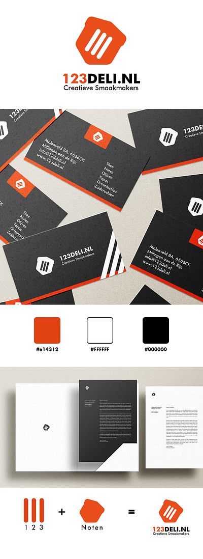 123DELI.NL branding cheap clean design graphic design logo marketing modern nuts orange