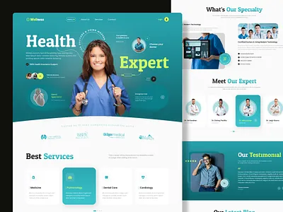 Wellness - Medical Services Website branding clinic creatiive doctor doctors health healthcare hospital landingpage medical medical care medicine mens minimal motion graphics online book online doctor safe treand ui