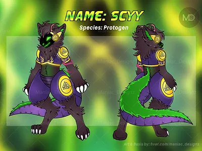 Hybrid Protogen Ref Sheet Art by Maniac_Designz commissionsopen digitalartwork furryart furryartist furryfandom furryfursona hybrid maniac designz protogen protogenart protolovers purpleproto ref sheet
