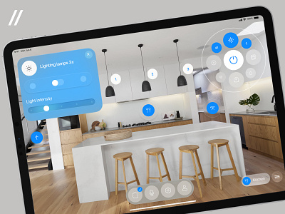 IoT Mobile IOS App Design Concept blue home iot product design smart home