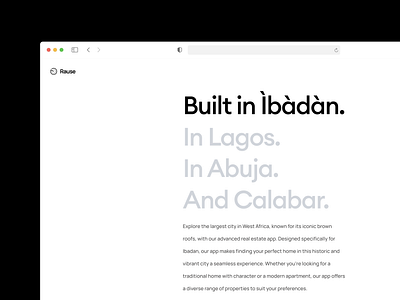 Rause landing page app landing landing page real estate tourism ui