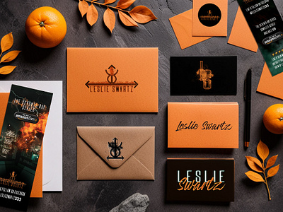 Leslie Swartz Logo Suite author branding branding illustration logo