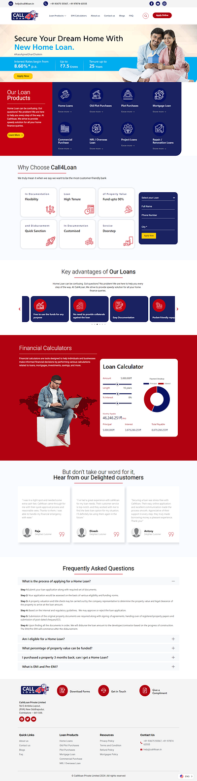 Home page design for Loan Products branding ui webdesign webdeveloper wordpress