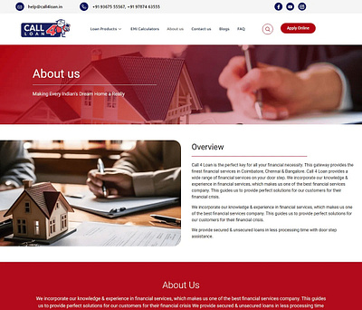 About page design for loan product branding ui webdesign wordpress