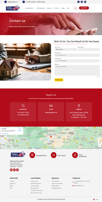 Contact Page Design for loan product design graphic design ui webdesign webdeveloper wordpress