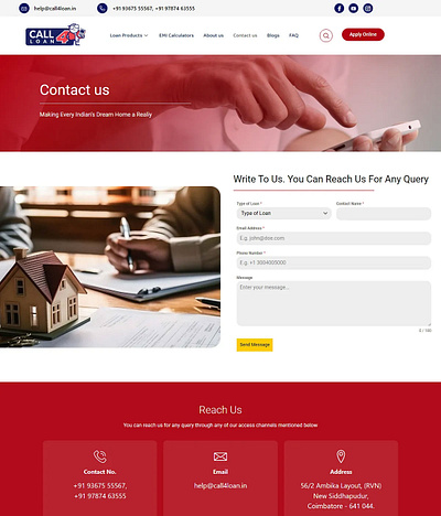 Contact Page Design for loan product design graphic design ui webdesign webdeveloper wordpress