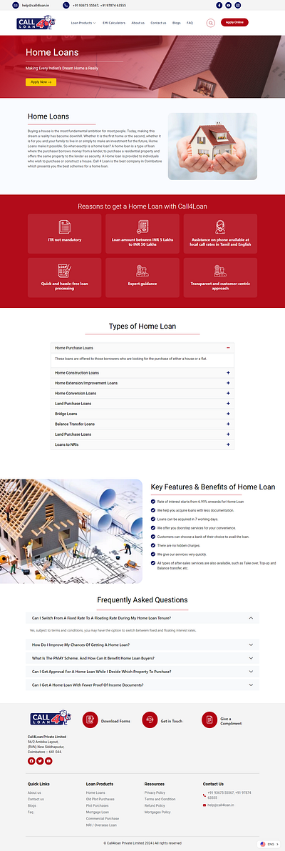 Product page design for loan product branding logo ui webdesign webdeveloper wordpress
