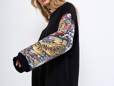 Tiger Illustration 🐅 art clothes design clothes illustration illustration japan japanese sleeve tiger tattoo tattoo sleeve tiger