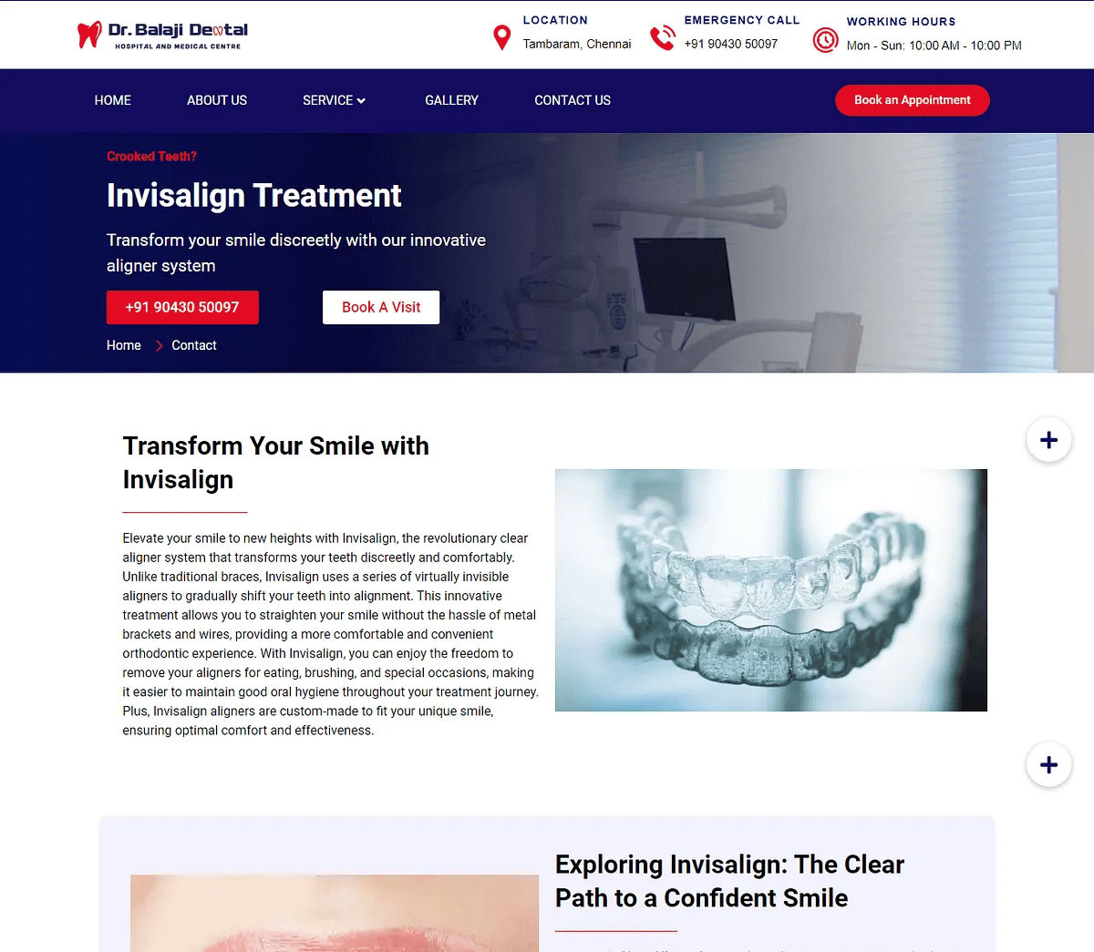 Service page for dental hospital branding design graphic design ui webdesign webdeveloper wordpress