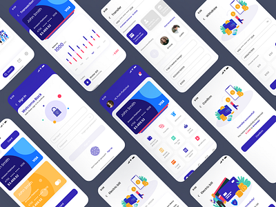 Banking App UI Design app app design banking app banking app design branding design figma graphic design illustration ui ui kit