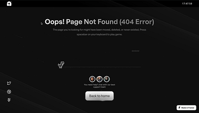 Game 404 Page Playoff 404 framer ui uiux website