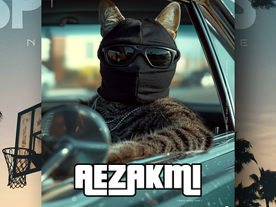 AEZAKMI ai branding cat daliy design illustration poster print