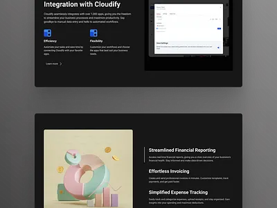 A feature section of a landing page dark mode design feature section figma landingpage light mode saas ui web design