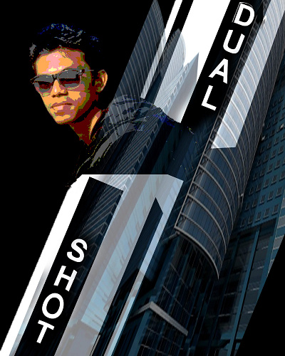 Poster city edge double exposure graphics heroic manipulation poster