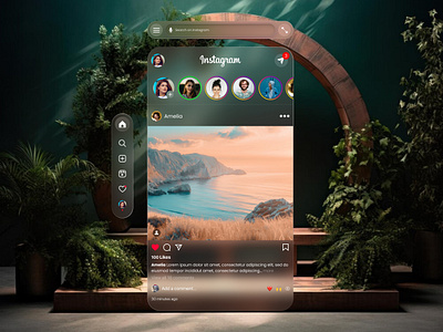 Instagram — Apple Vision Pro Spatial UI — Minimised UI design ui