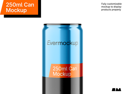 250ml Can Mockup 250ml can 3d branding download energy drink evermockup glossy graphic design illustration matte metallic mockup mockups soda can template