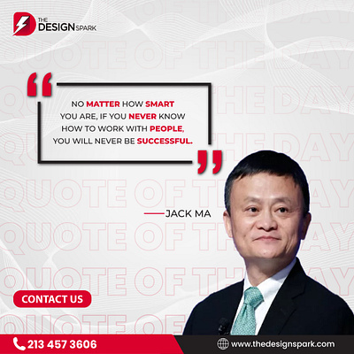 Quote of the Day apparel branding design energy graphic design illustration jack ma logo merch smart successful the design spark ui vector