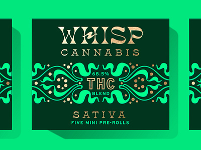 Whisp branding cannabis custom typography green lettering logo marijuana packaging smoke thc typography vector weed wordmark