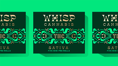 Whisp branding cannabis custom typography green lettering logo marijuana packaging smoke thc typography vector weed wordmark
