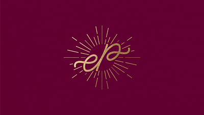 EP Monogram ambigram ep feminine lettering logo monogram radiating rays script sun