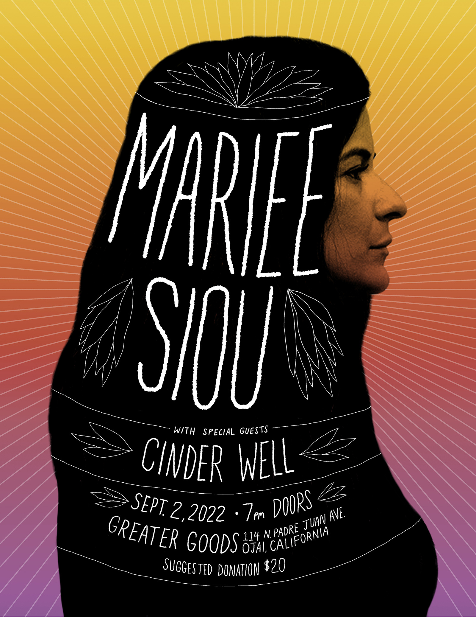Mariee Siou Ojai Concert Poster concert graphic design handdrawn musicposter poster typography