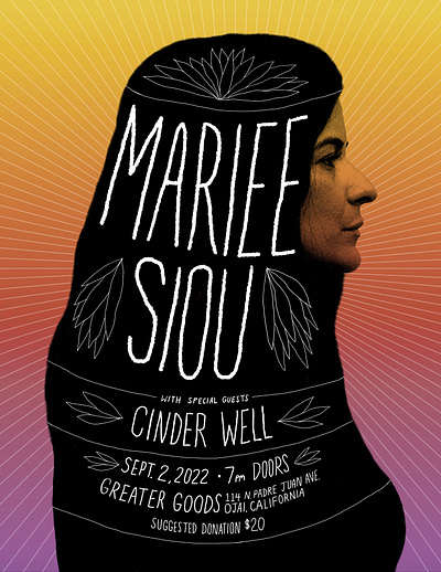 Mariee Siou Ojai Concert Poster concert graphic design handdrawn musicposter poster typography