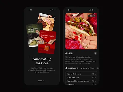 Recipes App app design interface mobile ui
