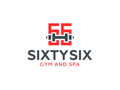 66 SixtySix Logo design 6 branding gym logo monogram number red sport workout