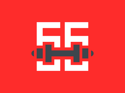 SixtySix / Gym & Spa bodybuilding brand branding dumbbells energy logo logodesign monogram numbers sport