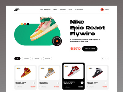 Nike Website adidas air jordan business ecommerce fashion footwear landing page marketing nike air nike running nike shoes online shop shoes store shopify store sneakers startup store ui web design website