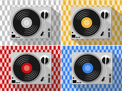 Flat Retro - Turntables art design graphic design illustration
