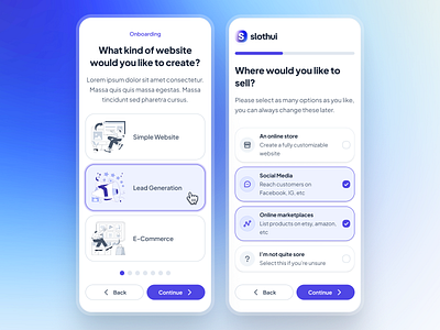 slothUI: World's Laziest Design System | Onboarding Mobile UIUX blue clean design system figma figma ui kit gradient minimal mobile onboarding mobile ui onboarding onboarding app onboarding design onboarding screen onboarding ui purple simple slothui soft ui kit user onboarding