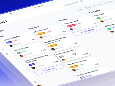 slothUI: World's Laziest Design System | SaaS Kanban Dashboard clean design system figma figma ui kit gradient kanban kanban app kanban card kanban dashboard kanban design kanban ui minimal modern project management app project management dashboard purple slothui soft ui ui kit