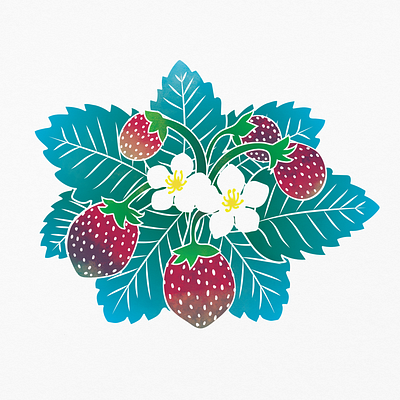 Strawberries Illustration art design flowers graphic design illustration strawberries vector vector art