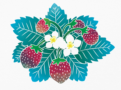 Strawberries Illustration art design flowers graphic design illustration strawberries vector vector art