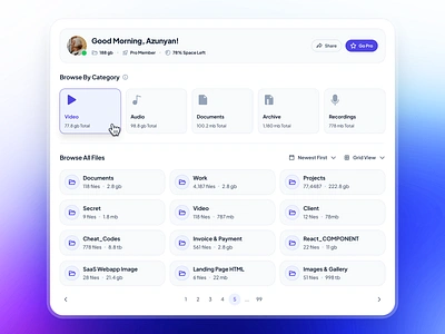 slothUI: World's Laziest Design System | SaaS File Manager Grid blue clean design system figma file management file management app file management ui file manager file manager ui gradient grid layout ui grid ui minimal modern purple saas layout ui saas ui slothui soft ui kit