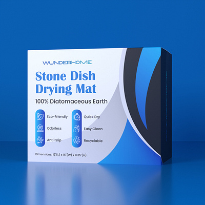 Box Design For Stone Dish Drying Mat amazon packaging box design branding design graphic design logo packaging packaging design