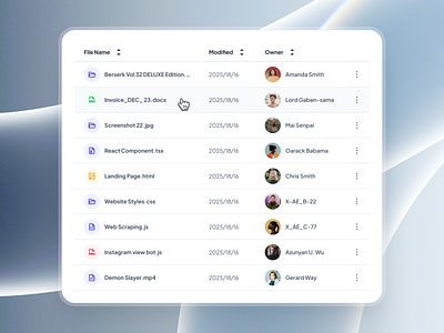 slothUI: World's Laziest Design System | SaaS File Manager Table clean design system file management file management ui file manager file manager ui grid grid ui layout layout ui minimal modern saas table saas ui soft table design table grid table layout ui table ui ui kit