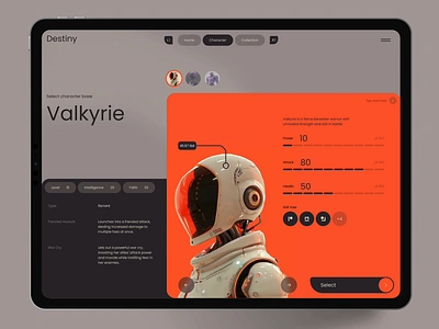 Destiny animation game gamedesign gameui hero robot robots ui web