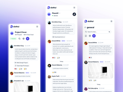 slothUI: Design System for Lazy Gen Z | SaaS Chat App Mobile UI chat app chat app mobile chat ui clean figma design system figma ui kit gradient messaging app messaging ui minimal mobile app modern purple saas app saas chat app saas messaging app saas mobile app saas mobile ui slothui soft