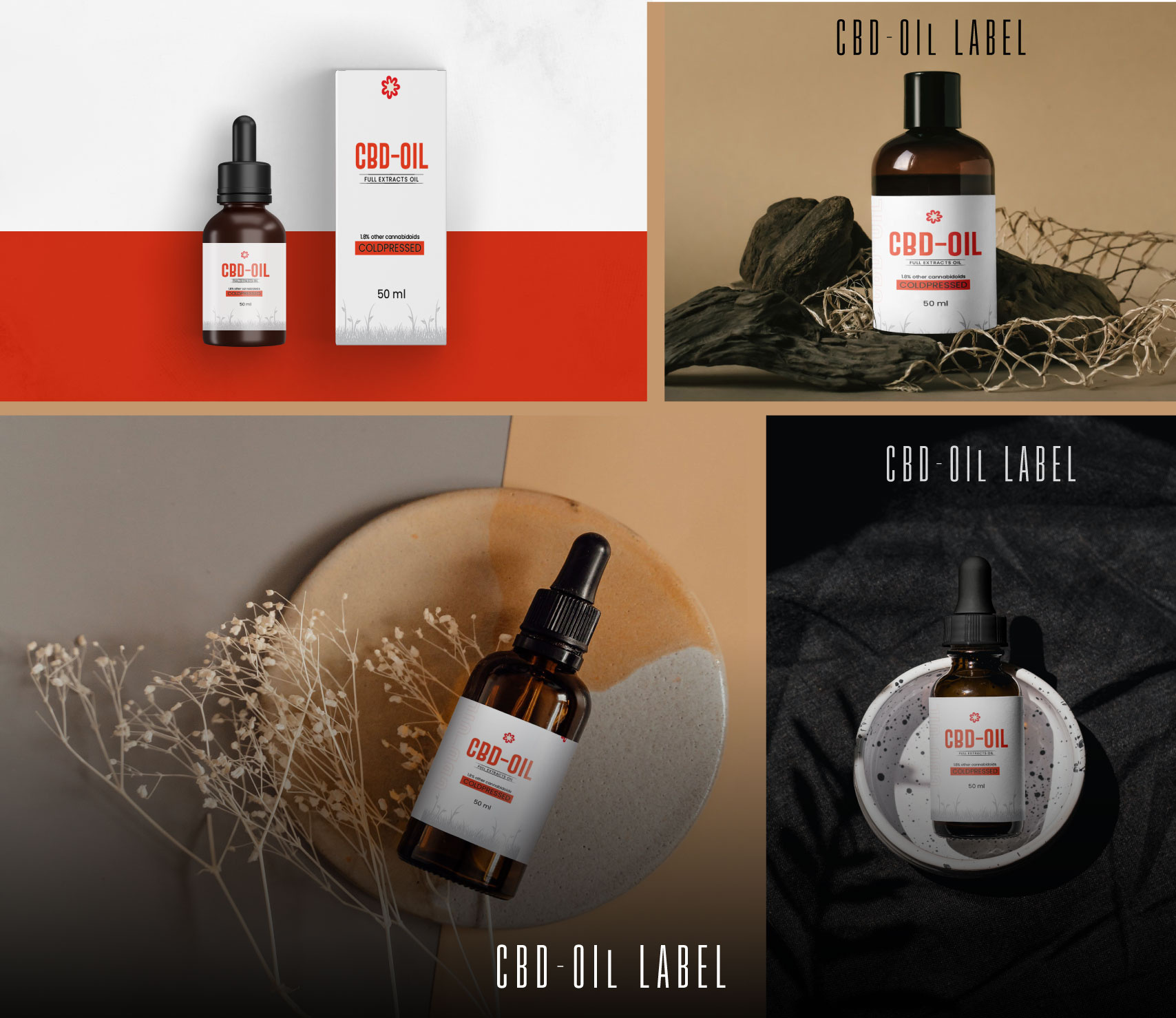 CBD oil Label Packaging Bottle oildesign