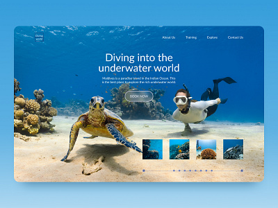 Diving Club concept design diving sea ui