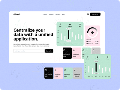 Centralize your data black and white data data analysis data study design figma interface landing page product page ui ui design uiux design userinterface webdesign website design