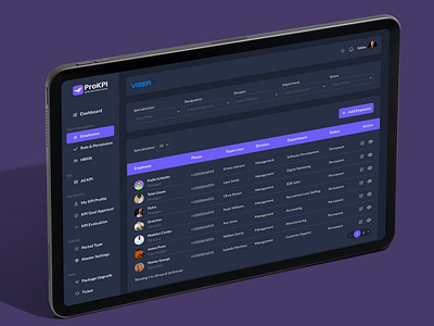 Employee KPI Management ui design - VISER X 3d animation application design branding design desktop app graphic design kpi logo modern design motion graphics product design purple research ui ui design ui ux user experience ux web app