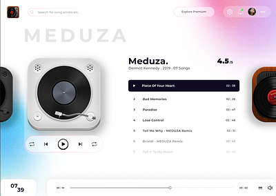 Music Player UI Design branding figma gradient music music player ui