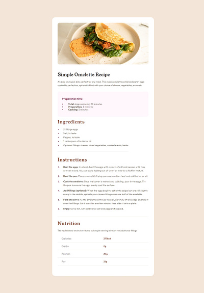 Recipe UI Design figma recipe ui recipe webdesign ui uiux webdesign