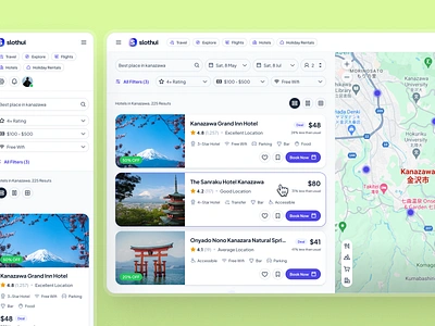 slothUI: World's Laziest Design System | Hotel Listing App UIUX clean figma design system figma ui kit green hotel app hotel listing app hotel listing dashboard listing app listing dashboard listing ui map ui minimal modern property app property listing ui saas app saas listing ui saas ui slothui soft