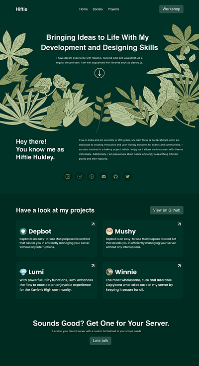 Hifitie's Landing Page features figma green icons landing page projects ui ujan ganguly ujanganguly web design web ui website deisgn